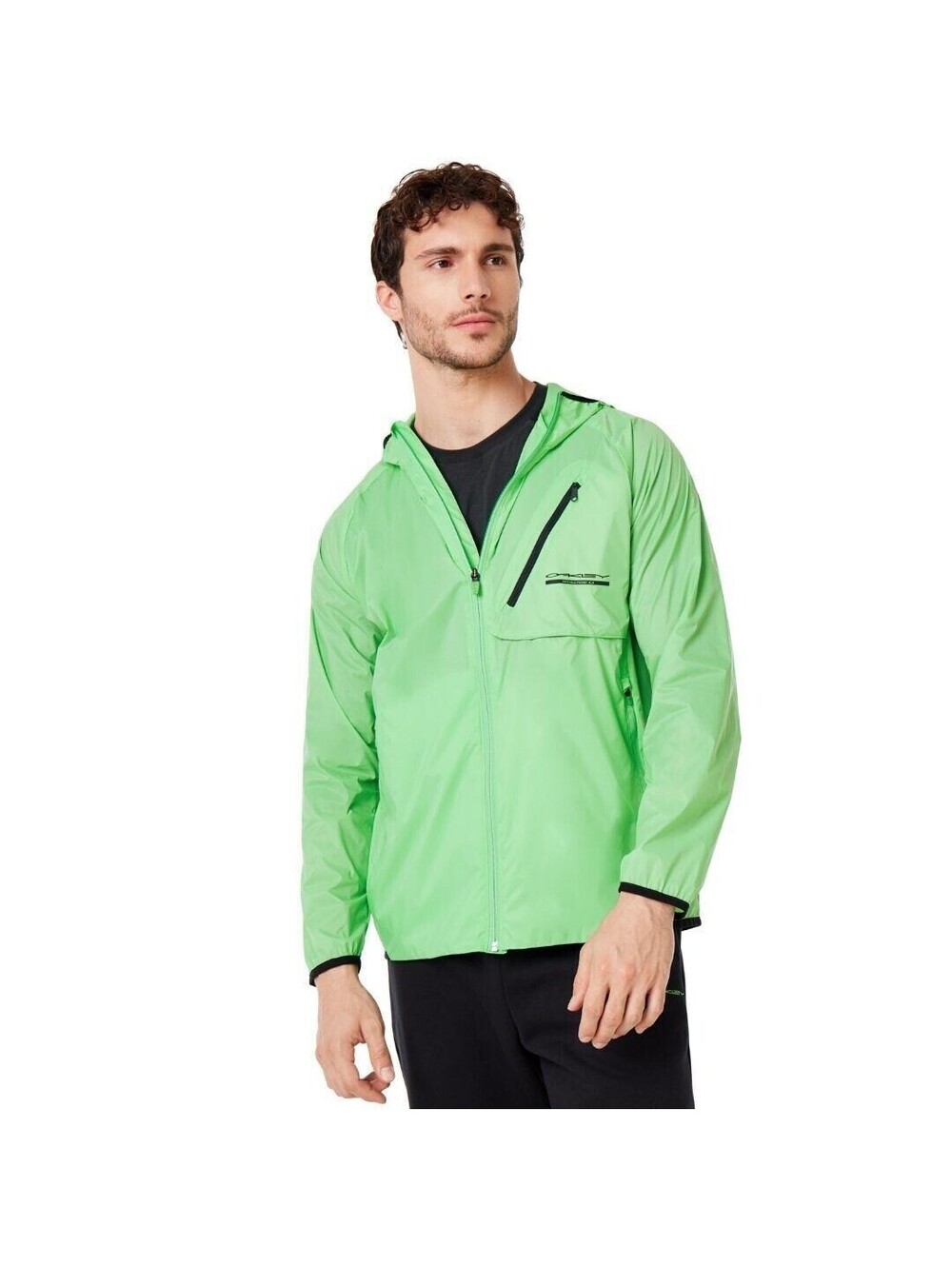 NEW Oakley Packable Green Hooded Windbreaker Jacket Extra Large